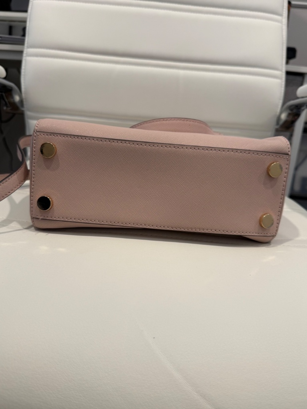 Michael Kors Cynthia Blossom Pink Gold Saffiano Leather Medium Satchel - Picture 2 of 15